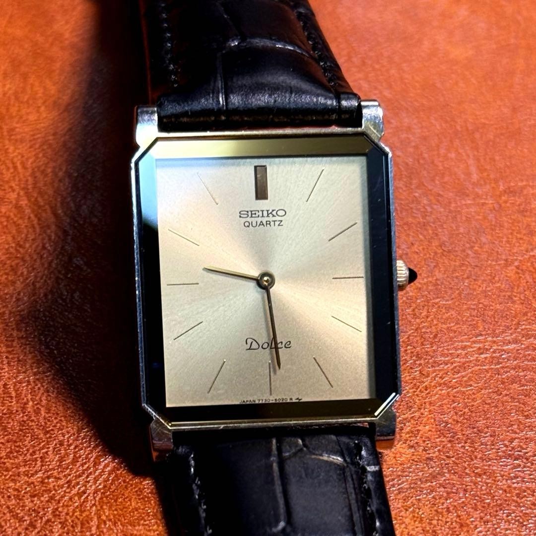 SEIKO DOLCE Rectangular 1980s Working Item