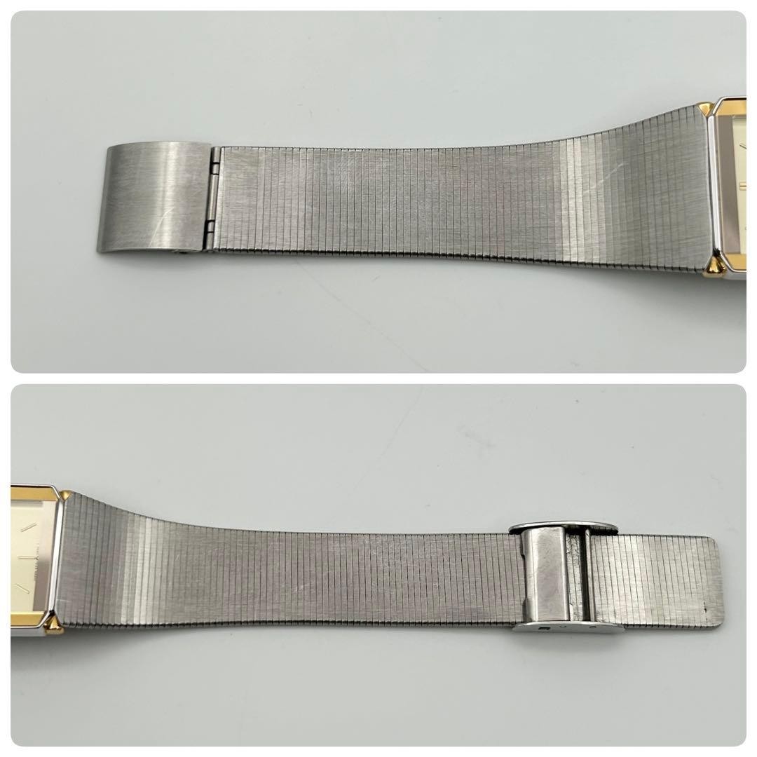 Seiko 5P31-5A8A Rectangular Two-Tone Gold Quartz Watch Japan 0613793