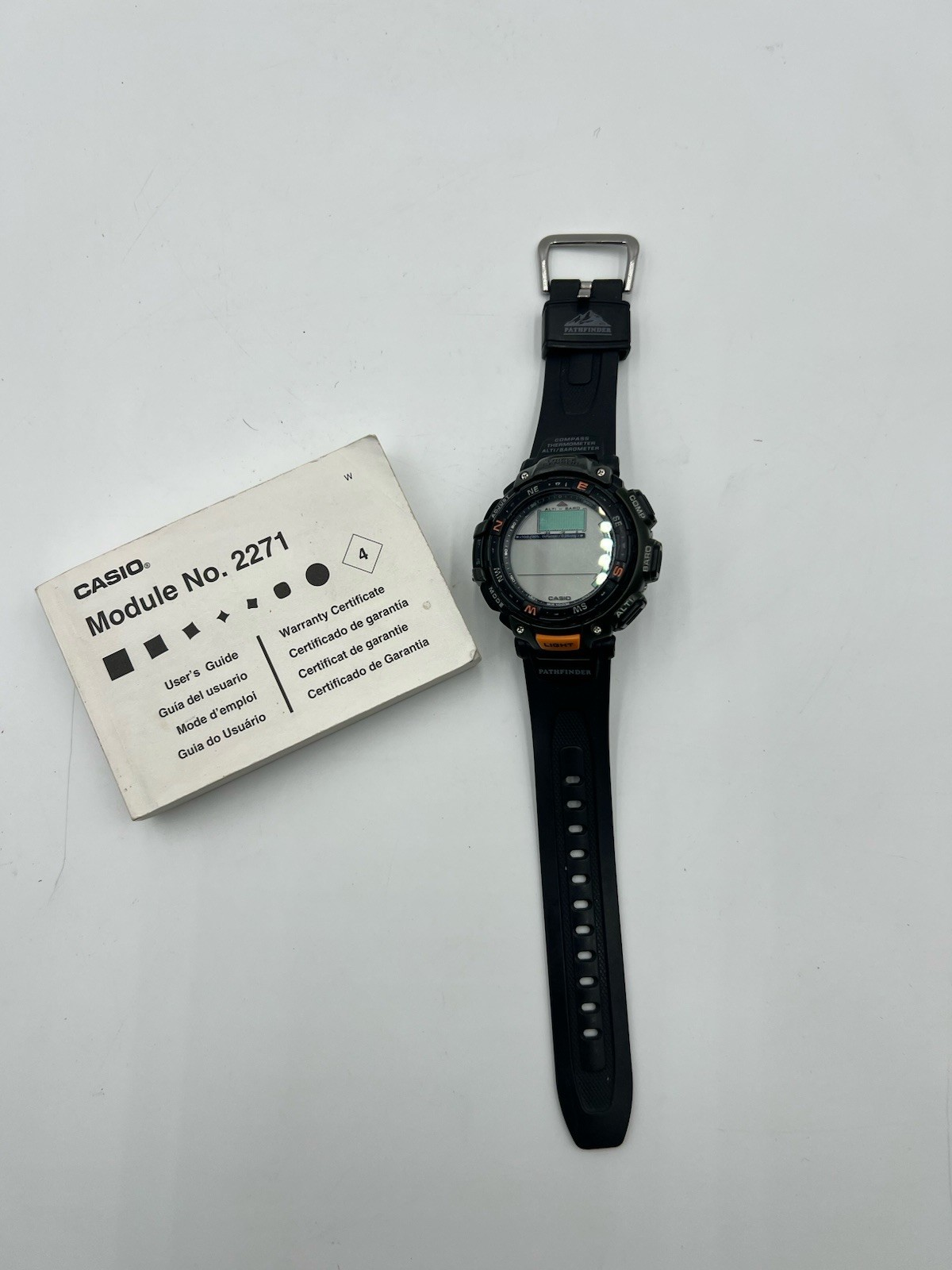 Vintage Casio Pathfinder 2271 PAG-40 Triple Sensor 53mm Watch, Needs Batteries