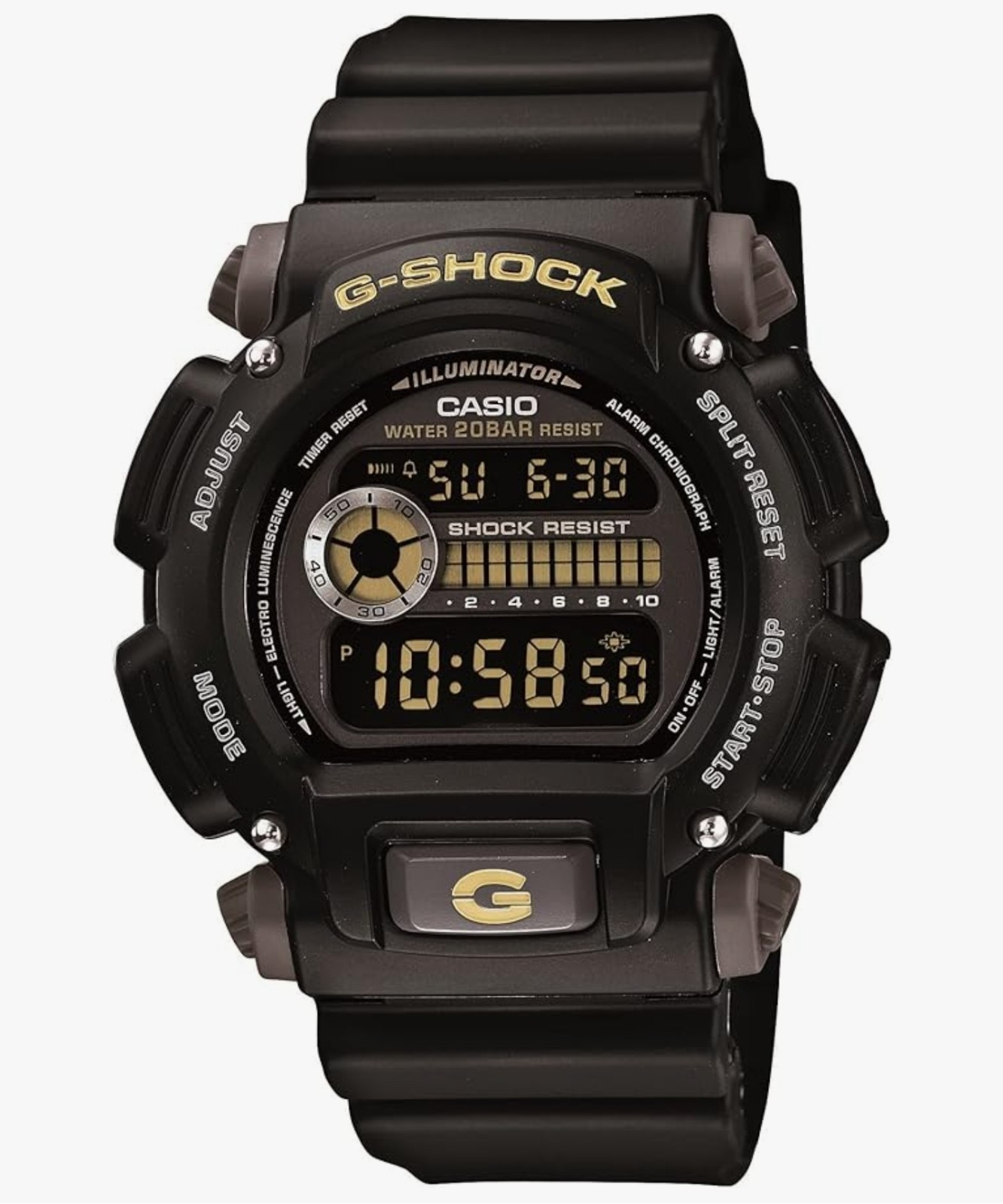 Men’s Casio G-SHOCK Model: DW9052-1CCG Series Black And Gold Wristwatch