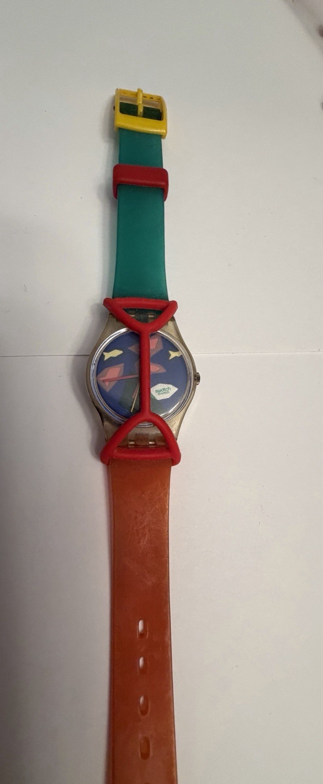 Vintage Swatch Aqua Dream Watch 1986 Women’s Green Red Blue Dial
