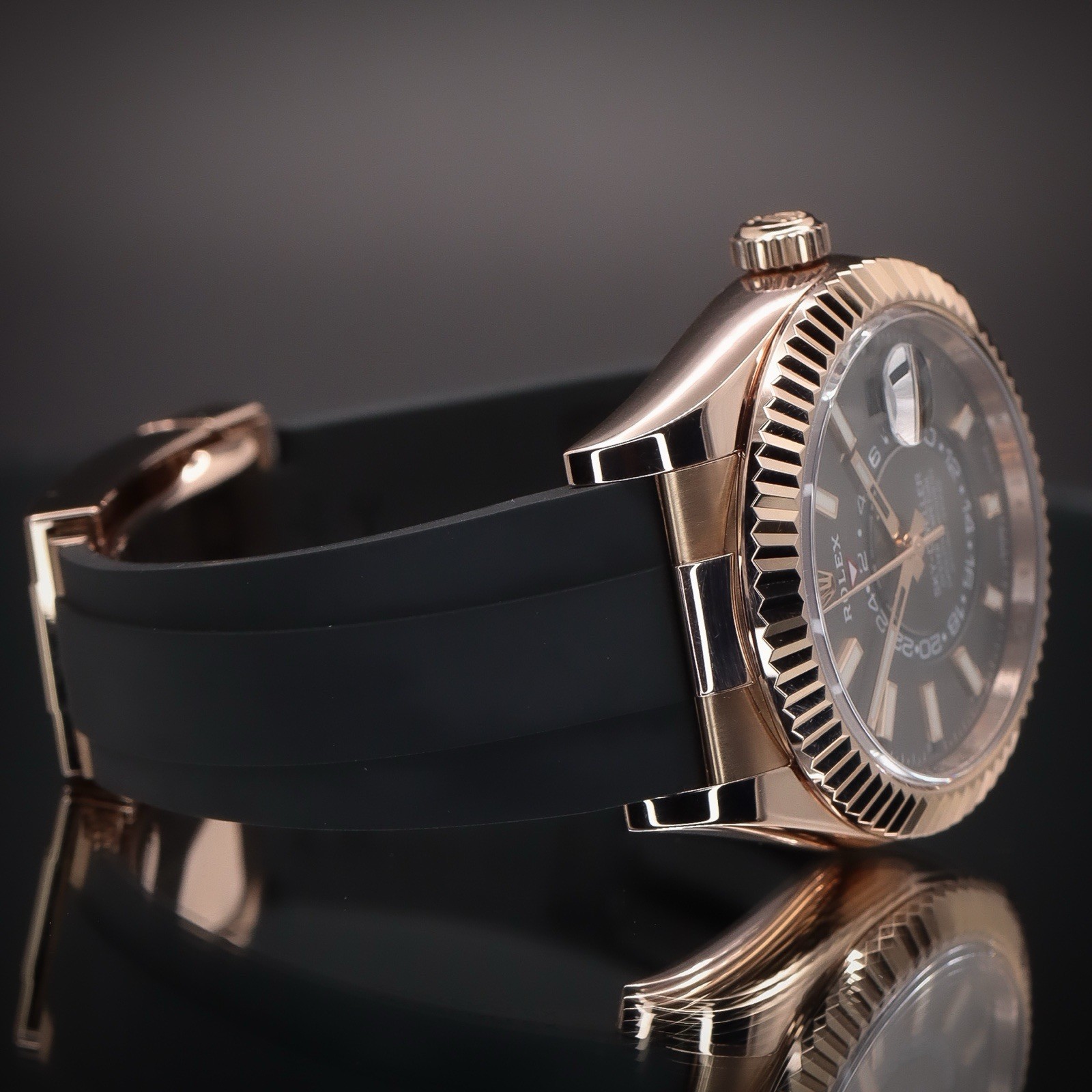 ROLEX Sky-Dweller “Slate” 18k Everose Gold & Oysterflex | 326235 | Full Set