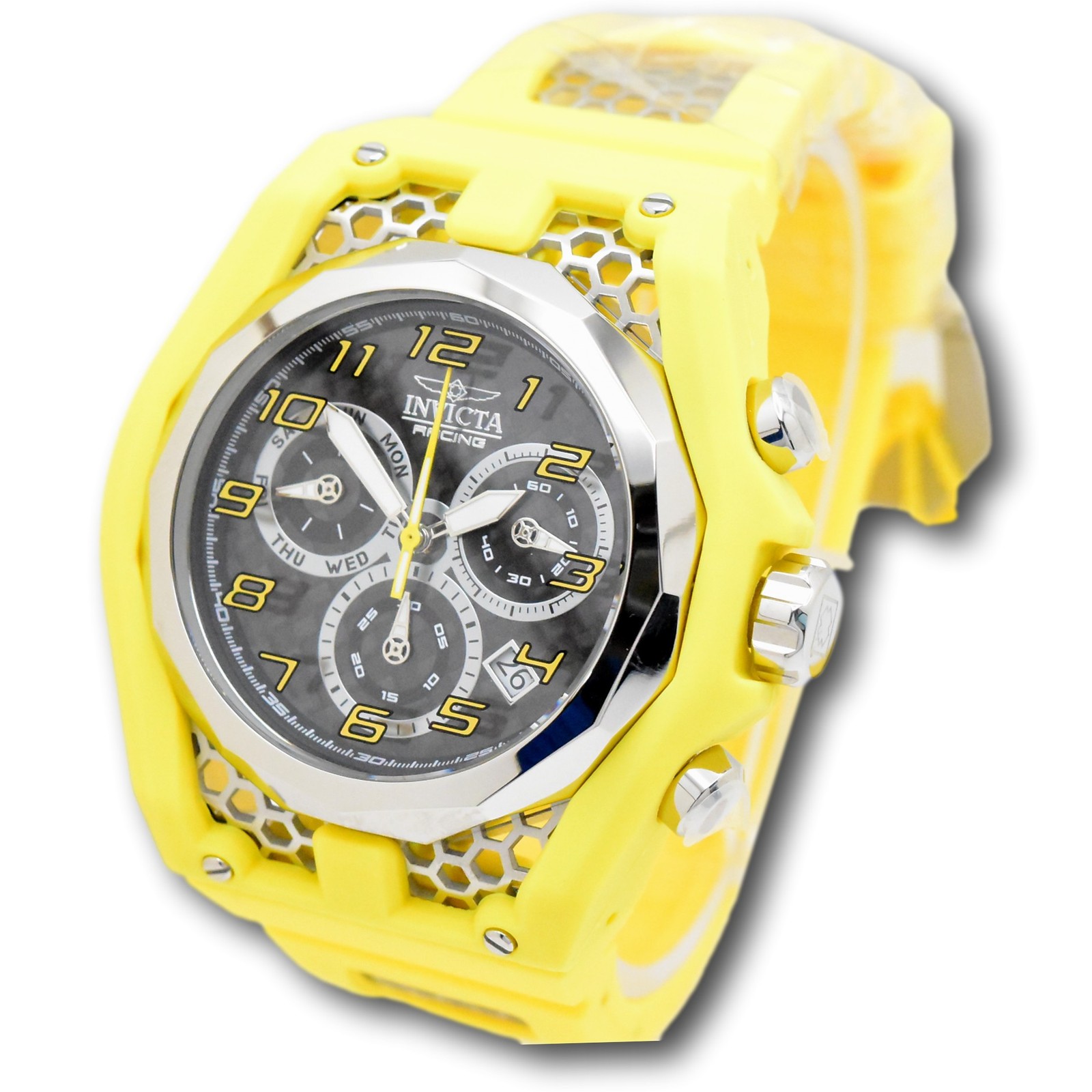 Invicta Racing Carbon Fiber Dial Men’s 53mm Swiss Chrono Watch 47206 RARE