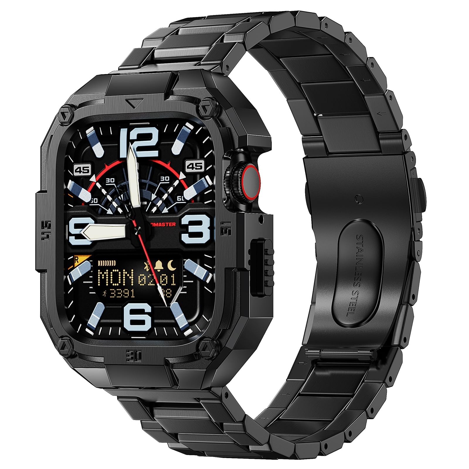 ELECTIM Stainless Steel Band with Case Compatible with Apple Watch 49mm（Ultra 2/