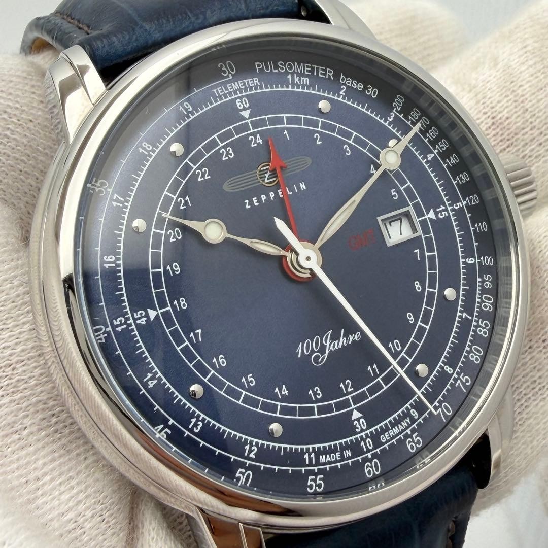 Zeppelin 100 Years 7646-3 Quartz Mens Wristwatch Blue 41mm
