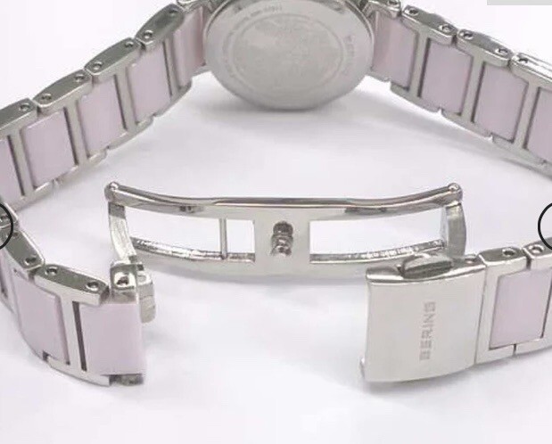 💯% Bering Women 10725-999 Ceramic Pink Dial Pink Watch Stainless/Ceramic
