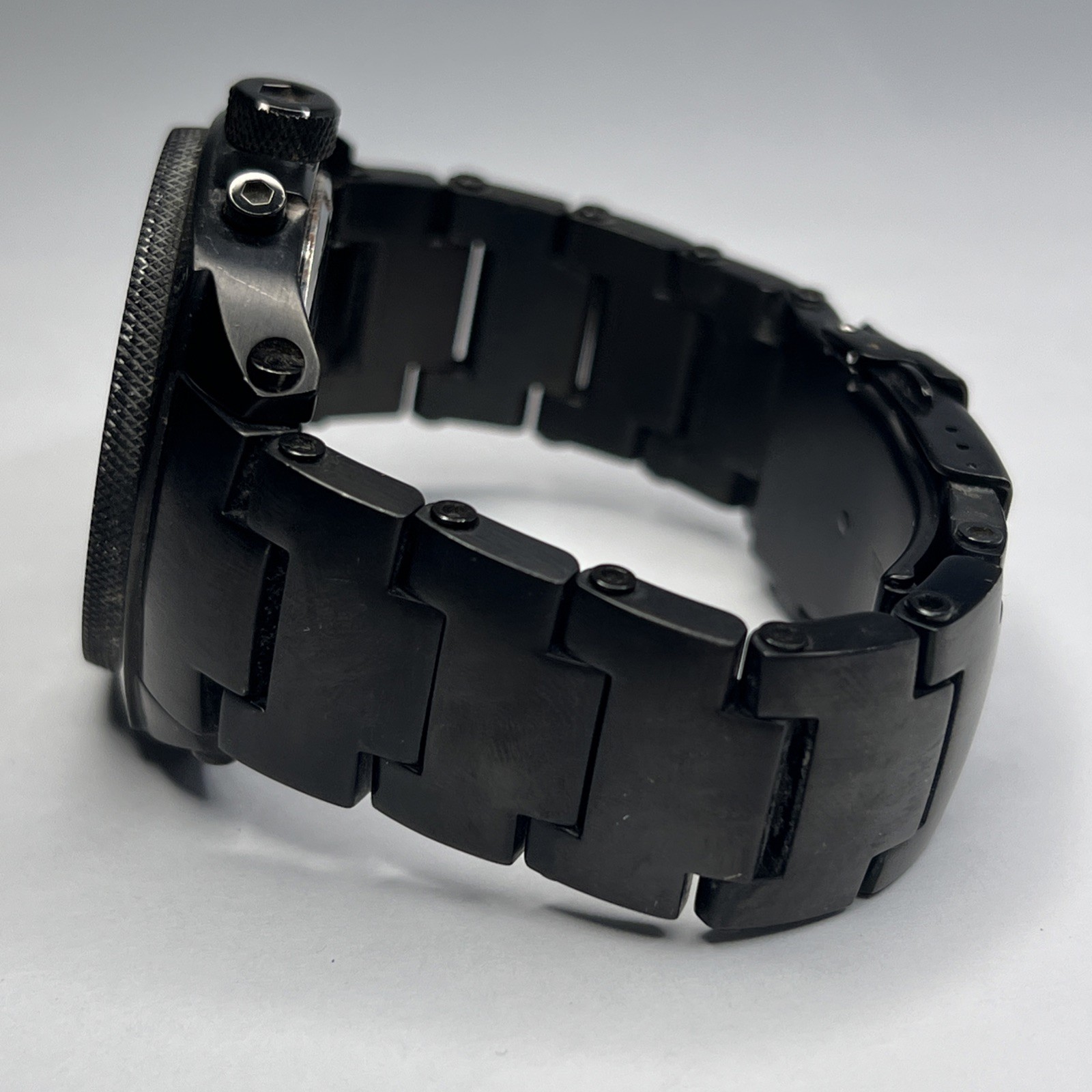44mm MTM Special Ops Black PVD Steel Predator Chronograph Date Quartz Watch