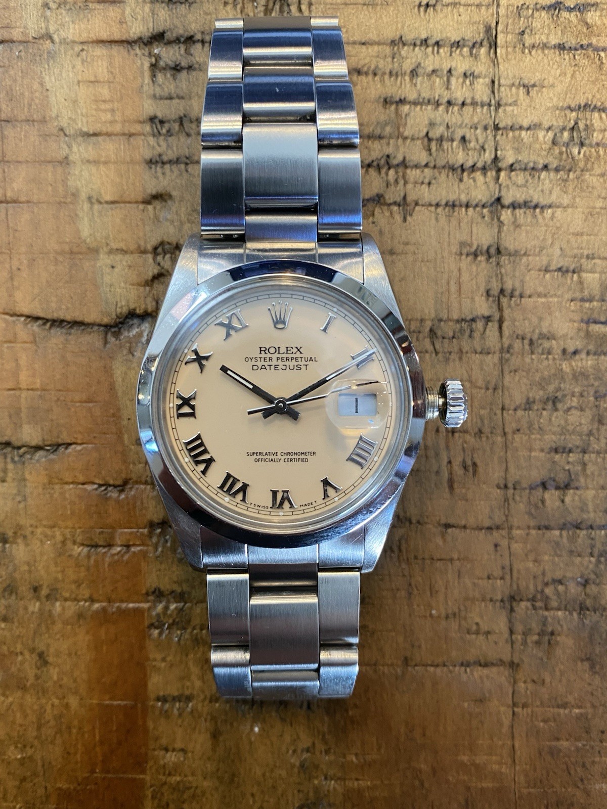 Vintage 1987 Rolex Datejust 16000 Tropical Cream Dial 36mm Ivory Beautiful