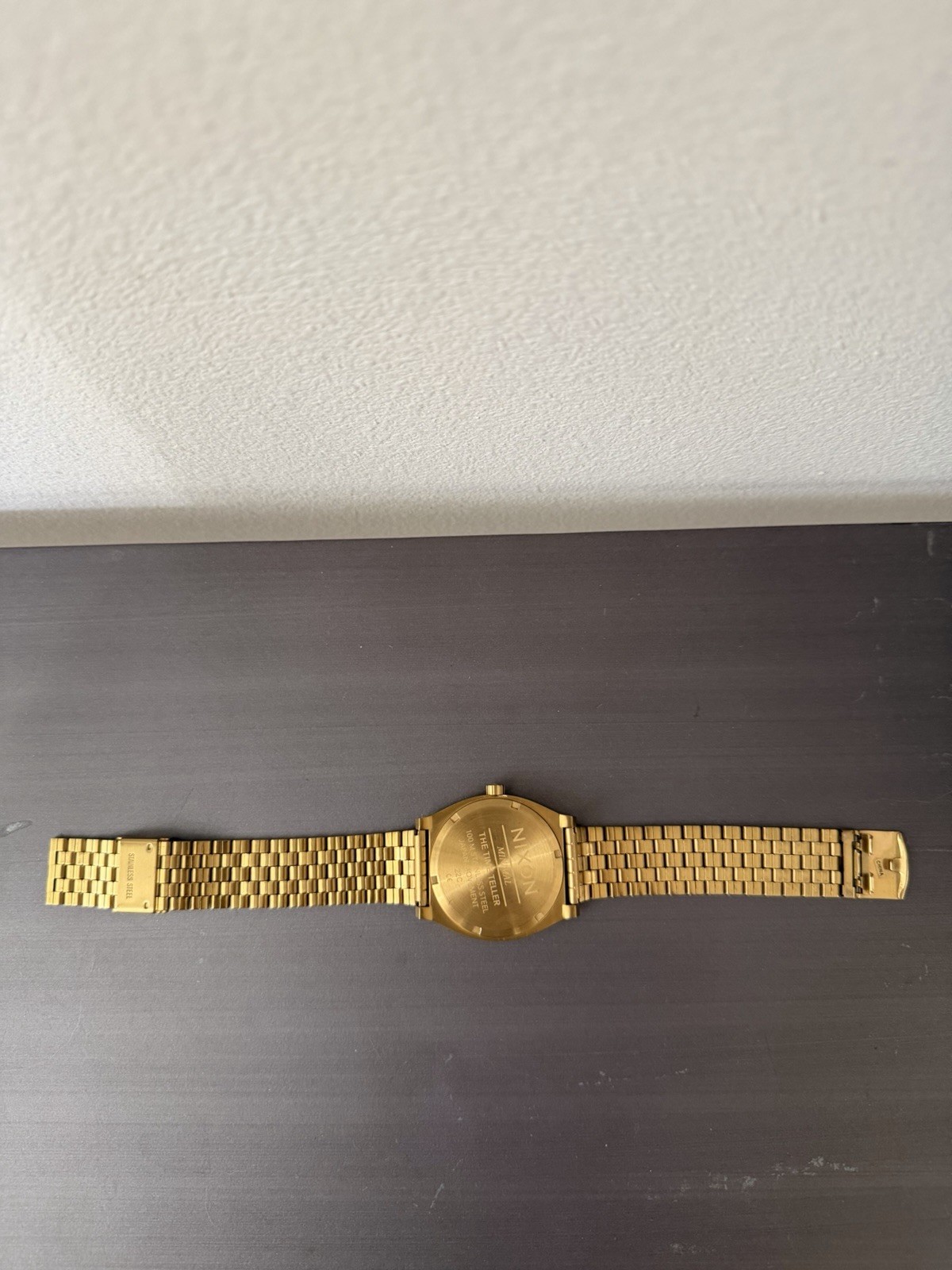 Used NIXON A0451931-00 Minimal Time Teller All Gold Watch