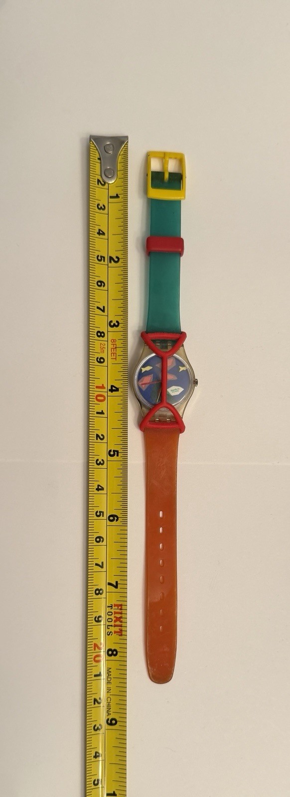 Vintage Swatch Aqua Dream Watch 1986 Women’s Green Red Blue Dial