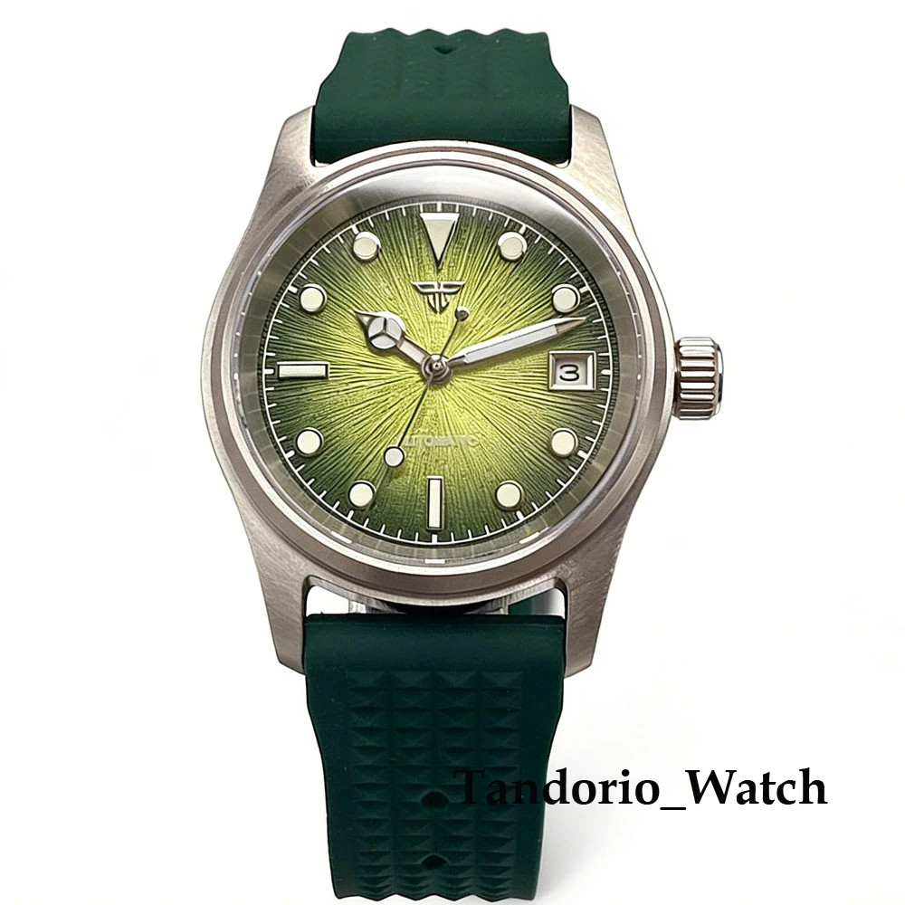 Tandorio 36mm 20ATM Stainless Steel Pilot Automatic Men Watch For Miyota 8215