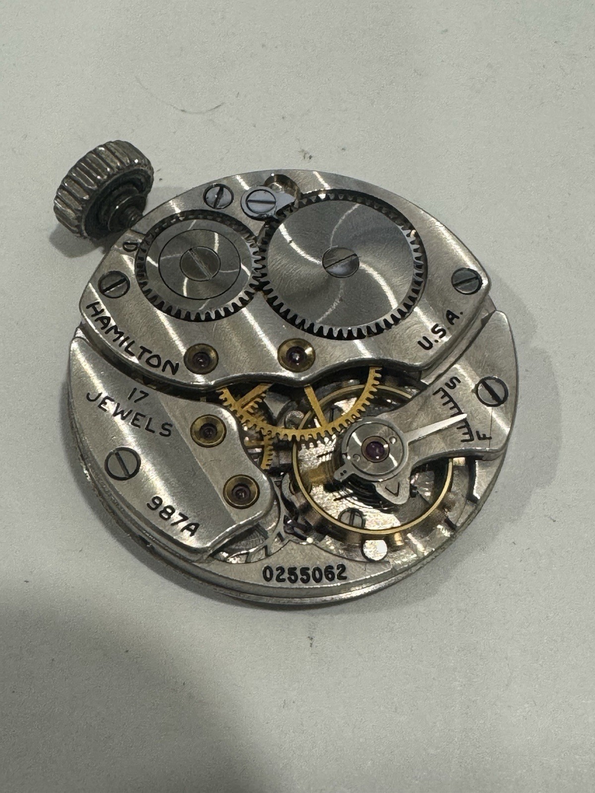 Vintage Hamilton 987A Military Ord Dept. WW2–Runs-32mm