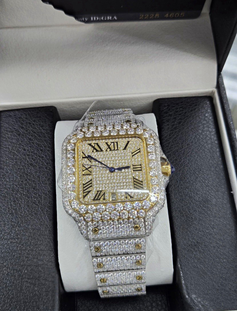 Moissanite Style Bussdown Watch