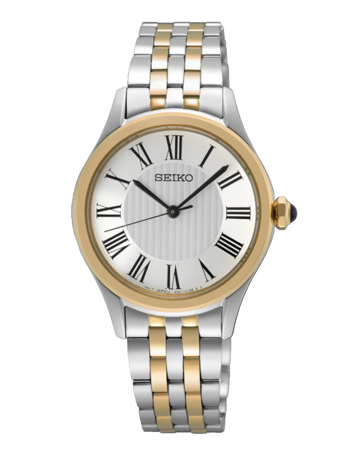 New Seiko Essentials SUR612 Two Tone Roman Steel Quartz Ladies Watch