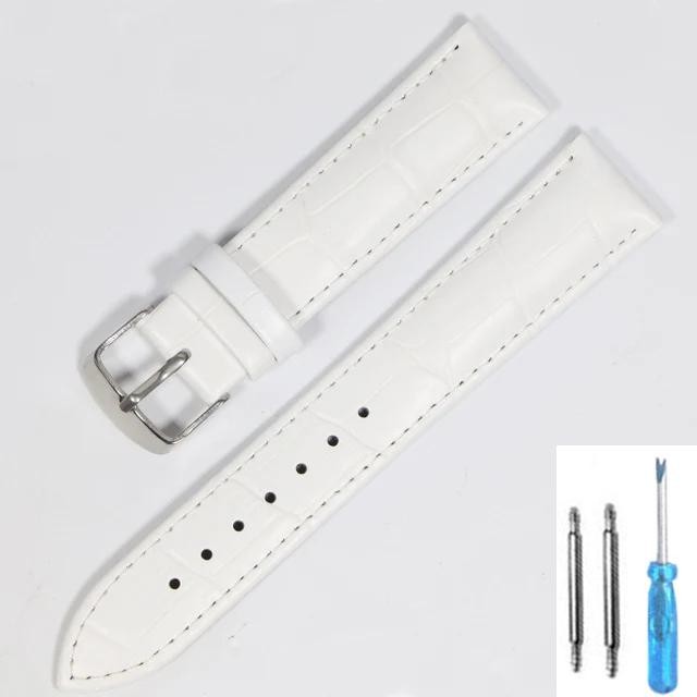 12/ 14/ 16/ 18/ 20/ 22/ 24mm Genuine Leather Wristband Watch Strap Band Bracelet