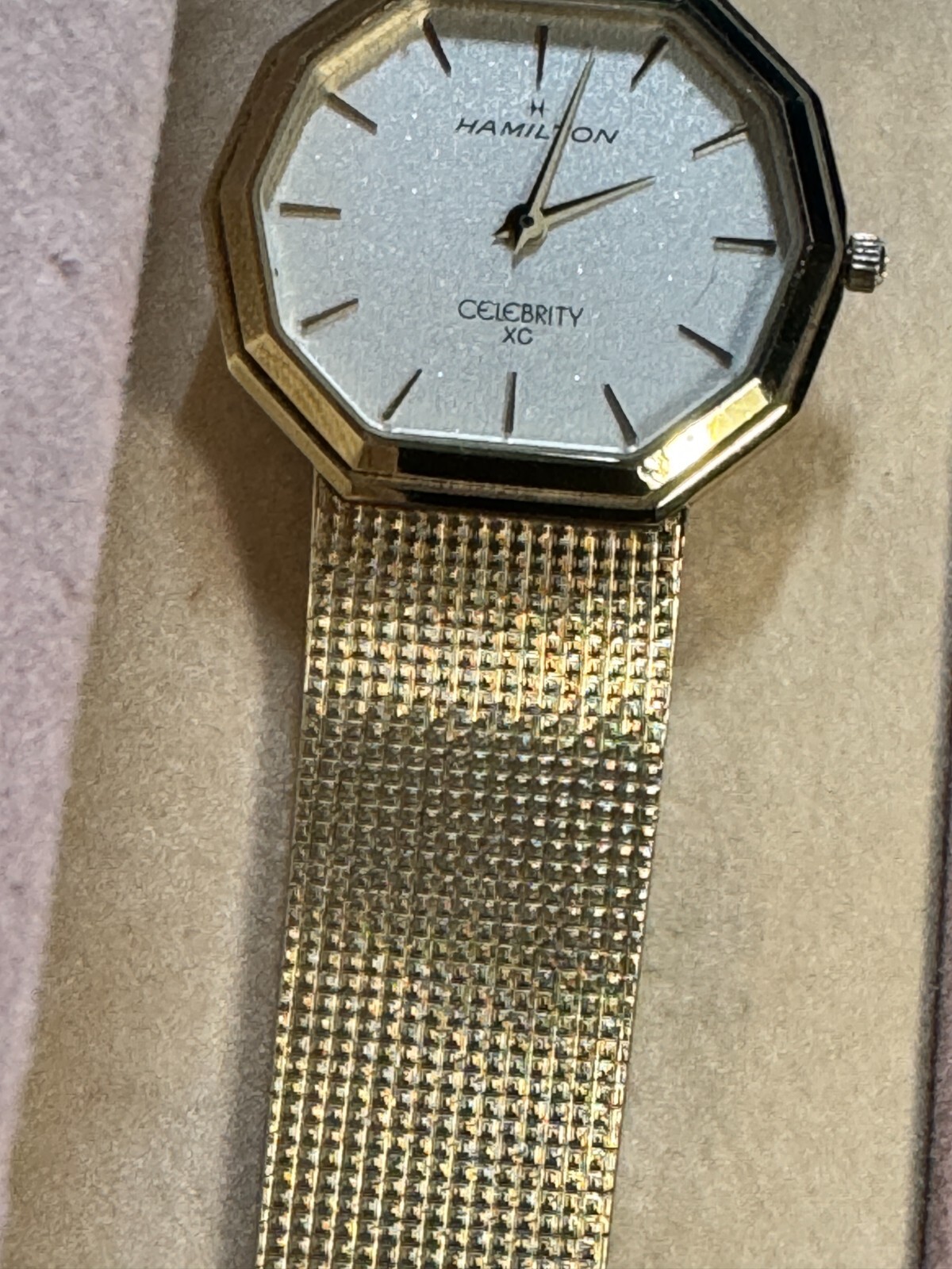 HAMILTON CELEBRITY XC Decagon SWISS Quartz Unisex GOLD Wristwatch – RARE VINTAGE