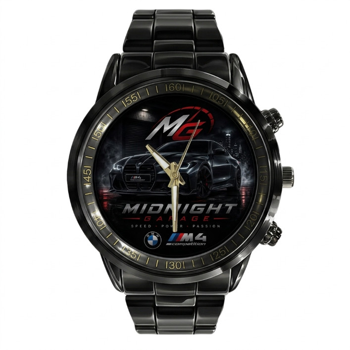 BMW exclusive Logo Black Stainless Steel Watch Gift For Car Motor Fan
