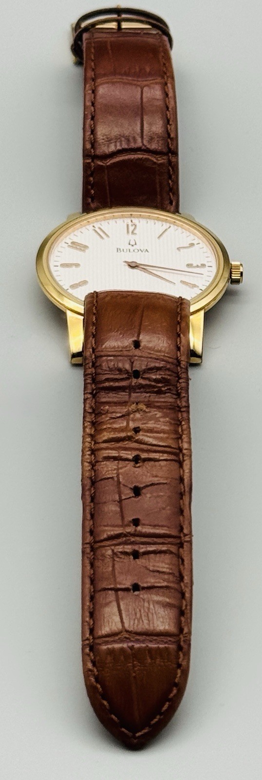 Bulova Classic Watch Men’s White Guilloche Dial Rose Gold Tone C435177 2013