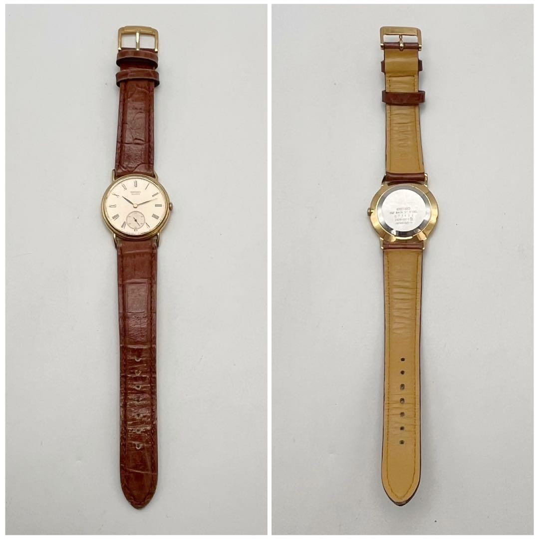 SEIKO Men’s Wristwatch Vintage Gold Small Second Round Roman New Battery 2628 00