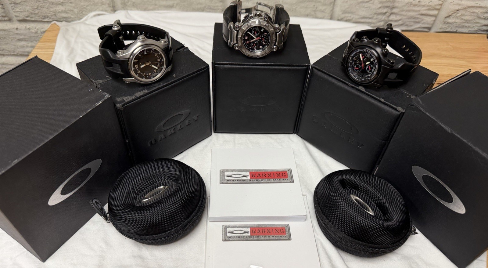 Rare Oakley Swiss Watch Collection – 3 Watches w/ Boxes & Cases