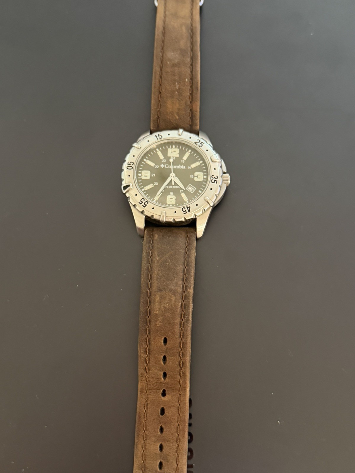 Columbia Sportswear Stainless Steel Watch CL 7132 100M 330 Feet Needs Battery