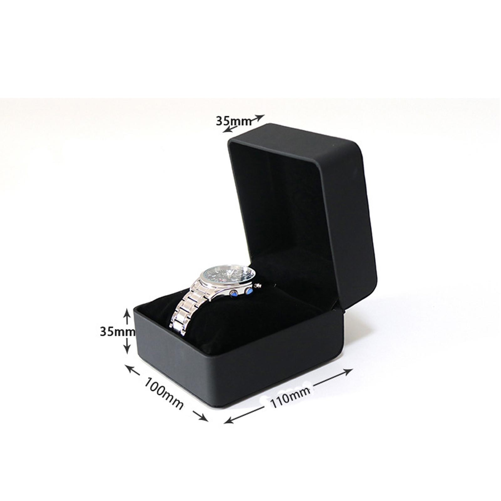 Black PU Leather Watch Gift Box with Pillow Single Wristwatch Display Case!!