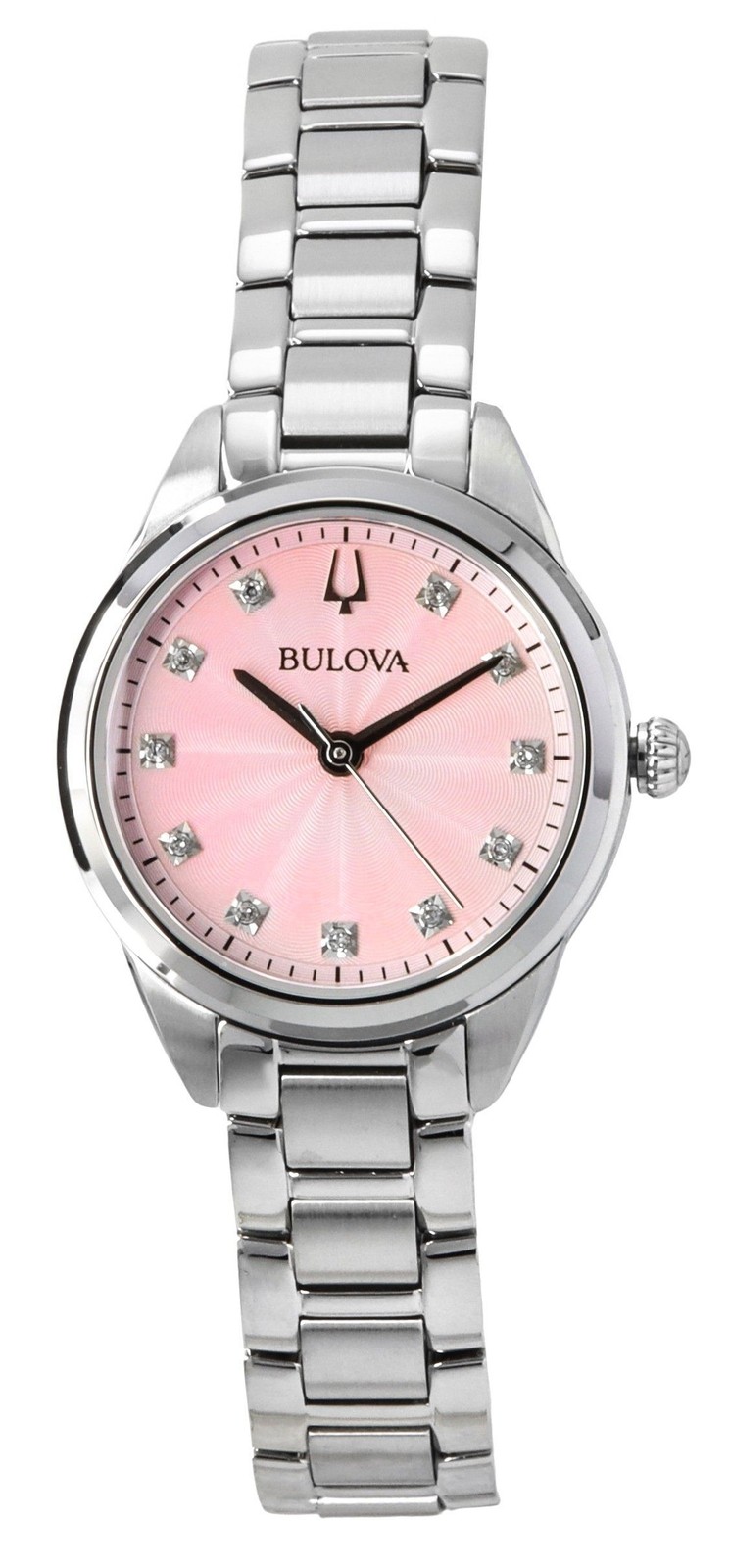 Bulova Sutton Pink Dial Quartz Stainless Steel Women’s Ladies Watch 96P249
