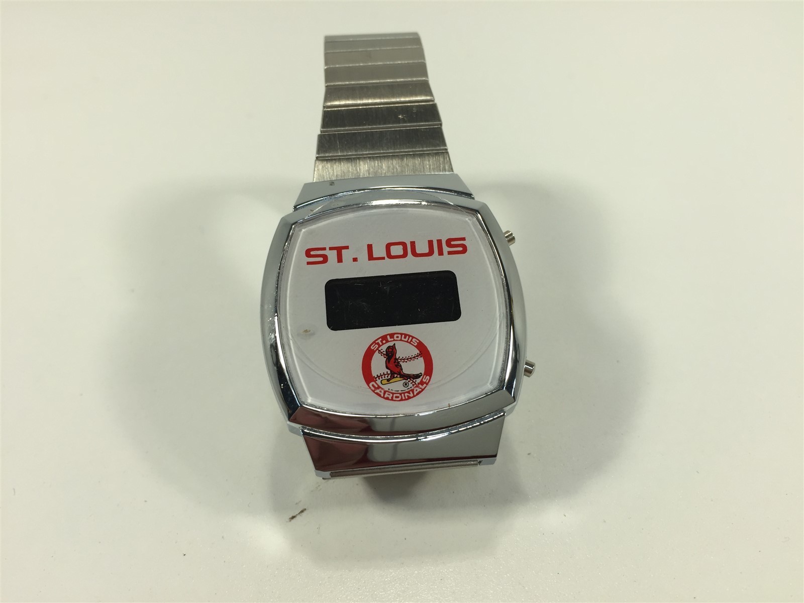 Vintage St. Louis Cardinals Digital Quartz Watch Hong Kong Silver Band