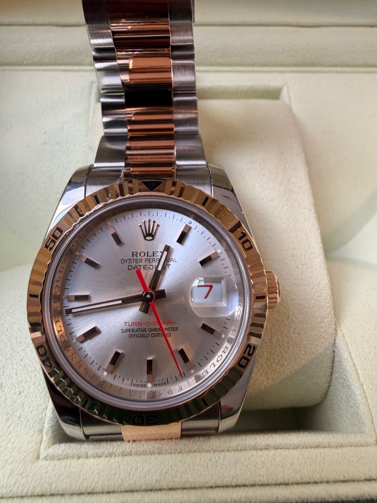 Rolex Datejust 116261 Rose Gold and SS Oyster Bracelet
