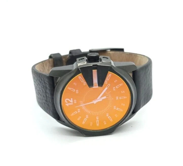 Diesel Mega Chief Iridescent Dial Leather Men’s Watch DZ1657