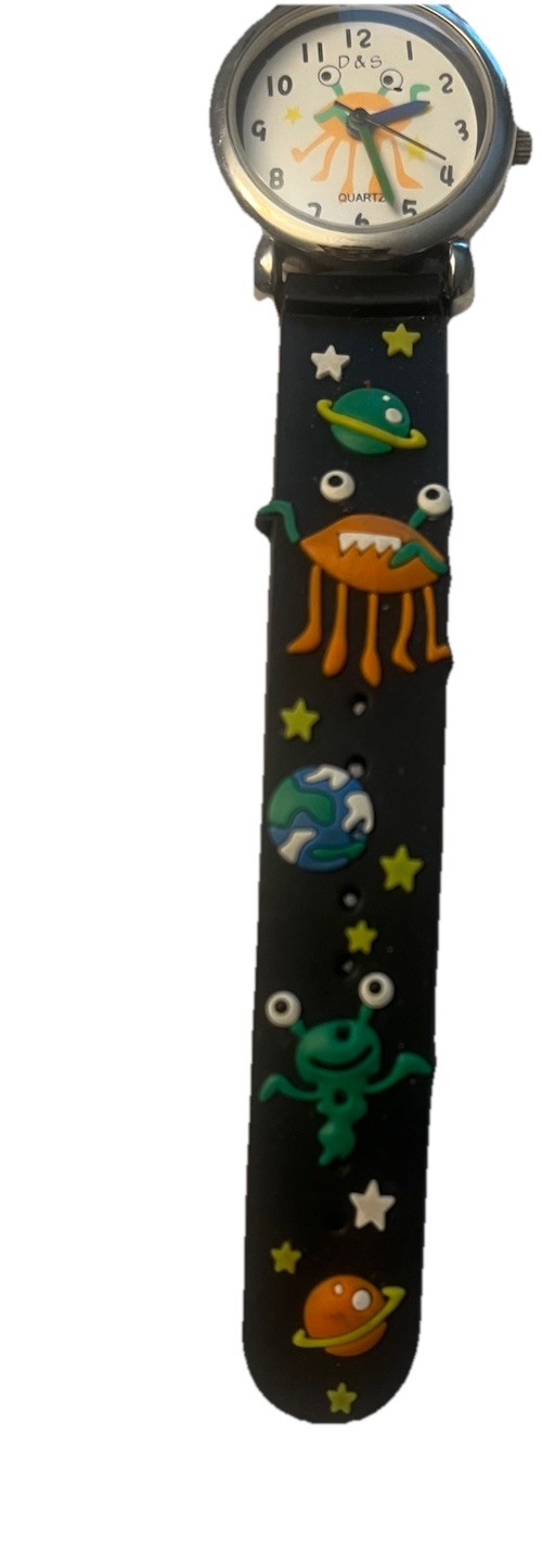 Quartz 3D Kids Space Alien Analog Watch With Planets Retired/ Discontinued