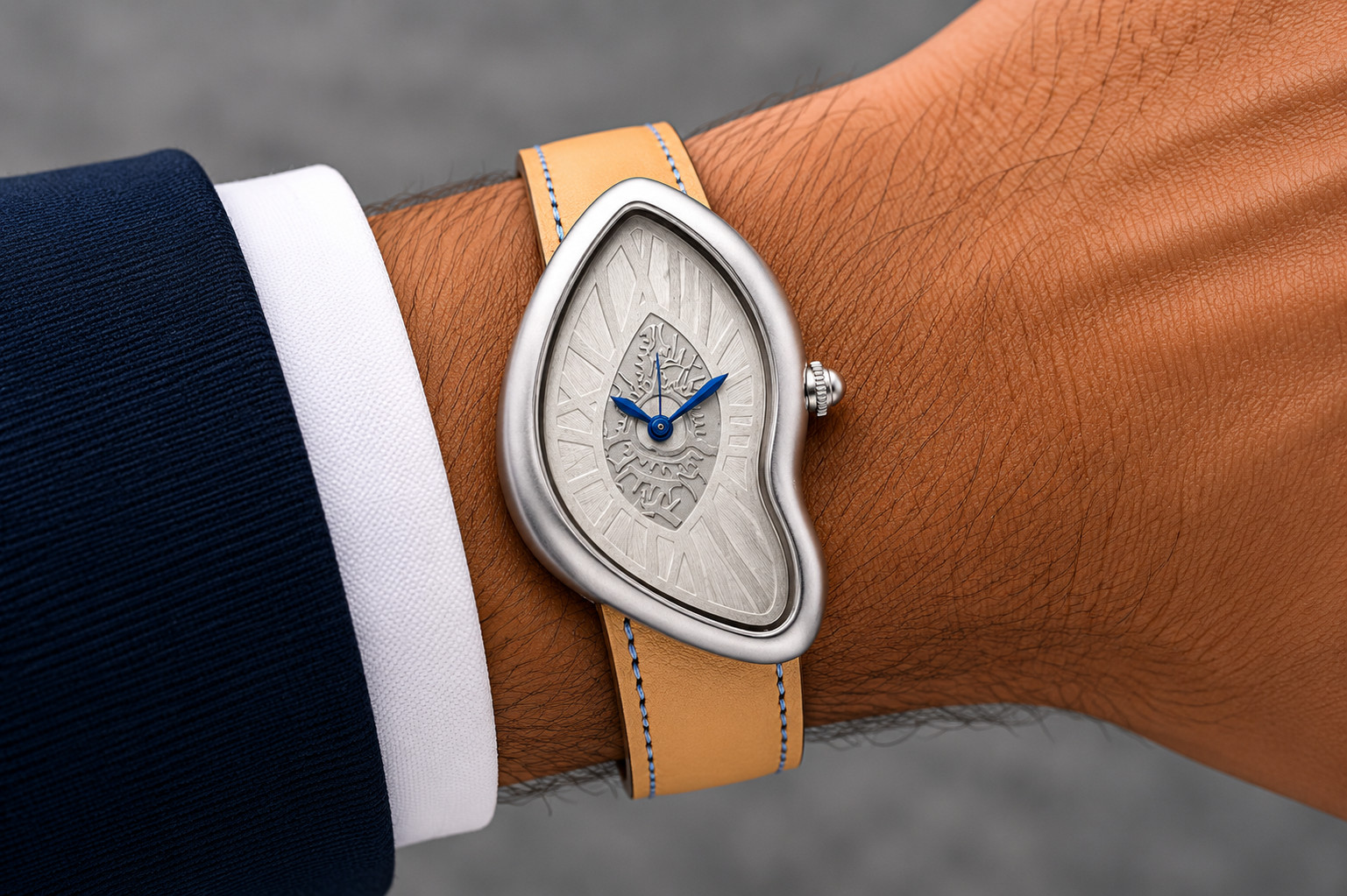 Men’s Dali Inspired Melting fused twisted Watch Masculine Statement Soft Crash
