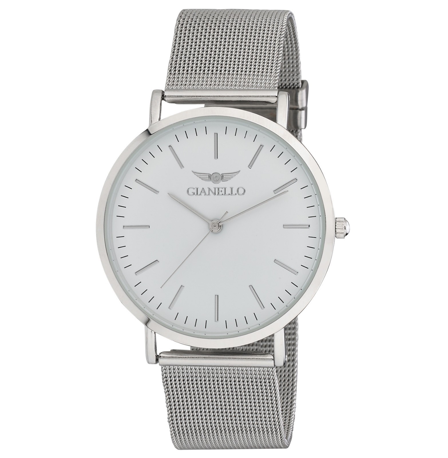 Gianello 41mm Stainless Steel Slim Case Mesh Bracelet Watch