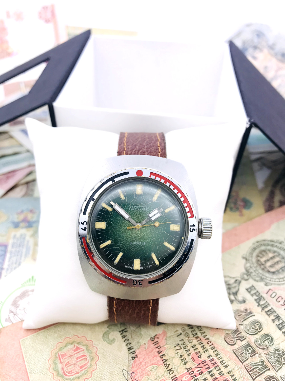 Rare Vostok Green Amphibia 2209 Wostok Barrel USSR Mechanical Diver Service 🛠