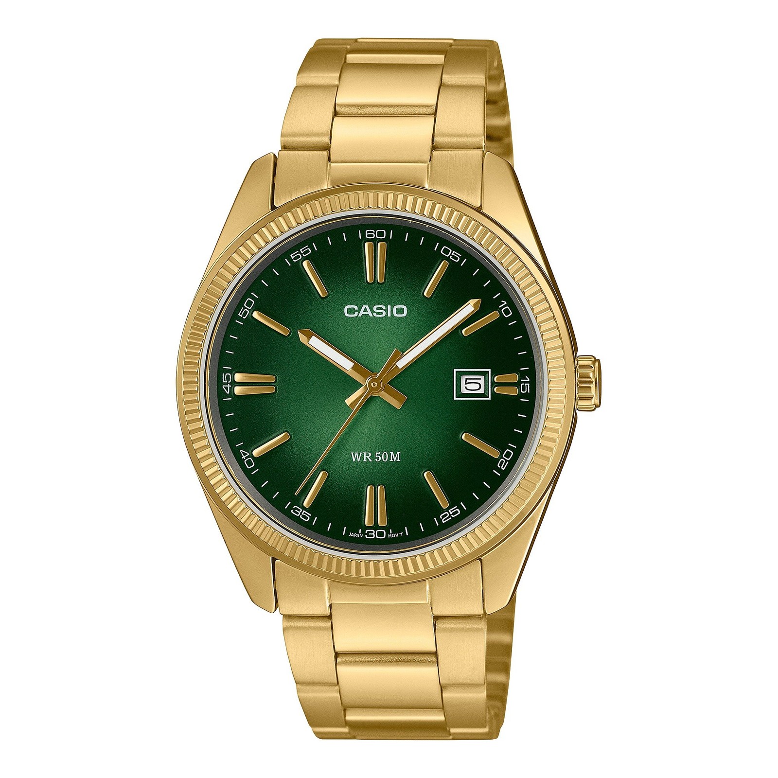 VINTAGE CASIO MTP-1302PGC-3AVEF Gold Steel Green Men’s Watch