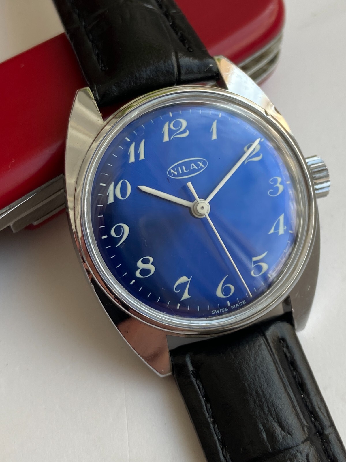 Vintage RARE UNISEX WRIST WATCH NILAX BLUE DIAL CAL AS ST 1950/51 C5 RRR