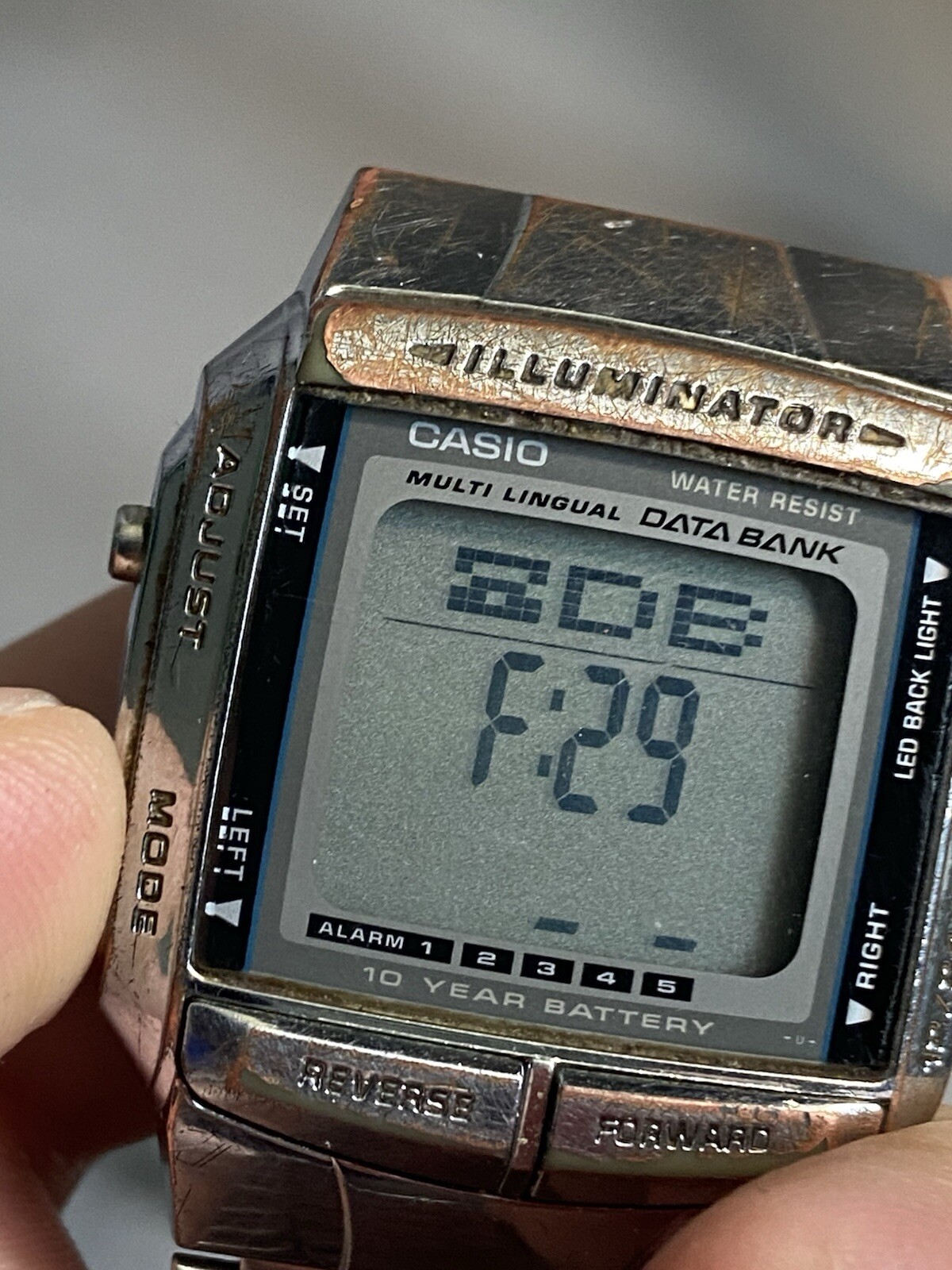 Vintage Casio Men Watch Multi Lingual Data Bank Digital Illuminator DB 360