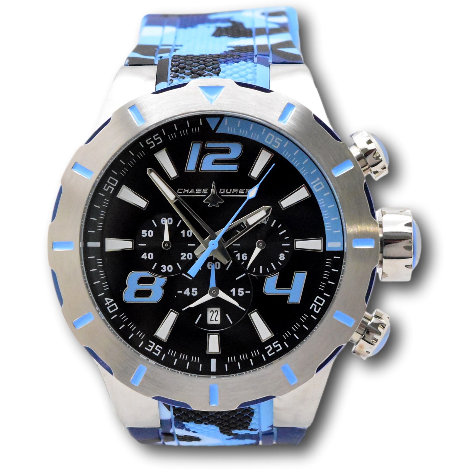 Chase Durer Urban Legion Men’s 52mm Blue Camo Quartz Chrono Watch CDW-0111