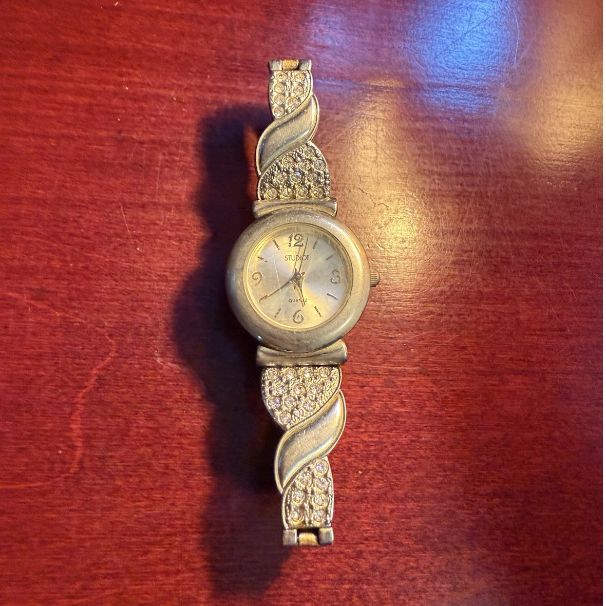 Studio Quartz Analog Watch – Gold Dial, Bracelet Band, Women’s Dress/Formal