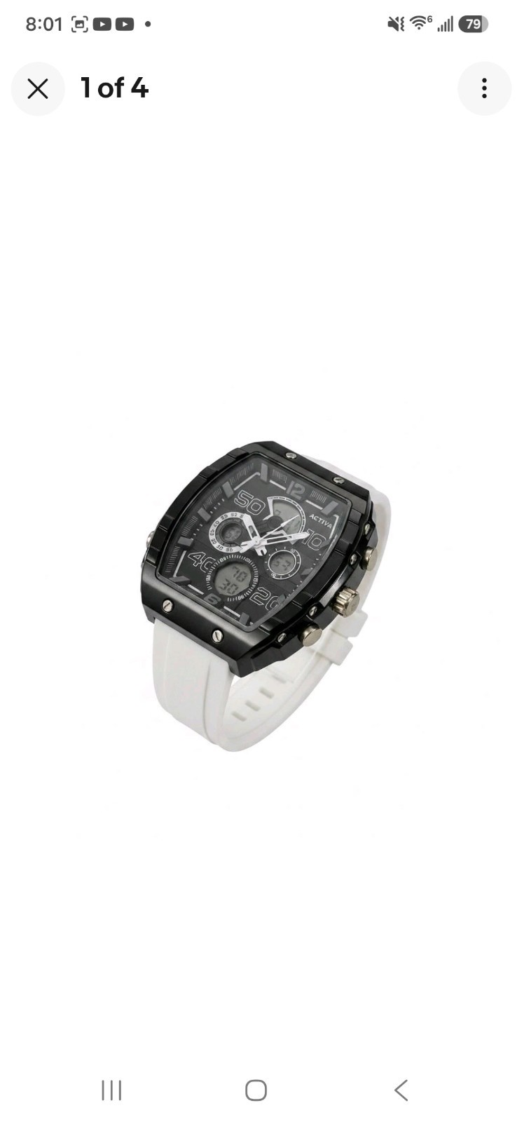 Activa X Invicta Digital Essentials Men’s Watch 45mm White ACW8109-008