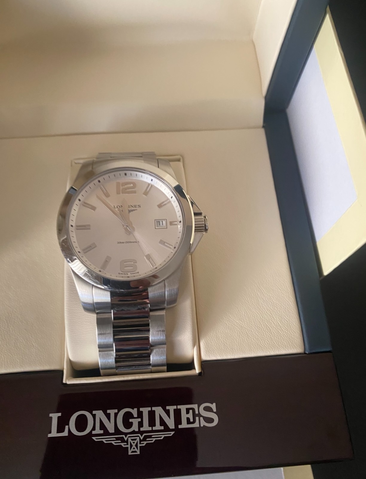 PREOWNED LONGINES CONQUEST – L3.759.4.76.6, Quartz watch, Ø 41.00 mm, stainless