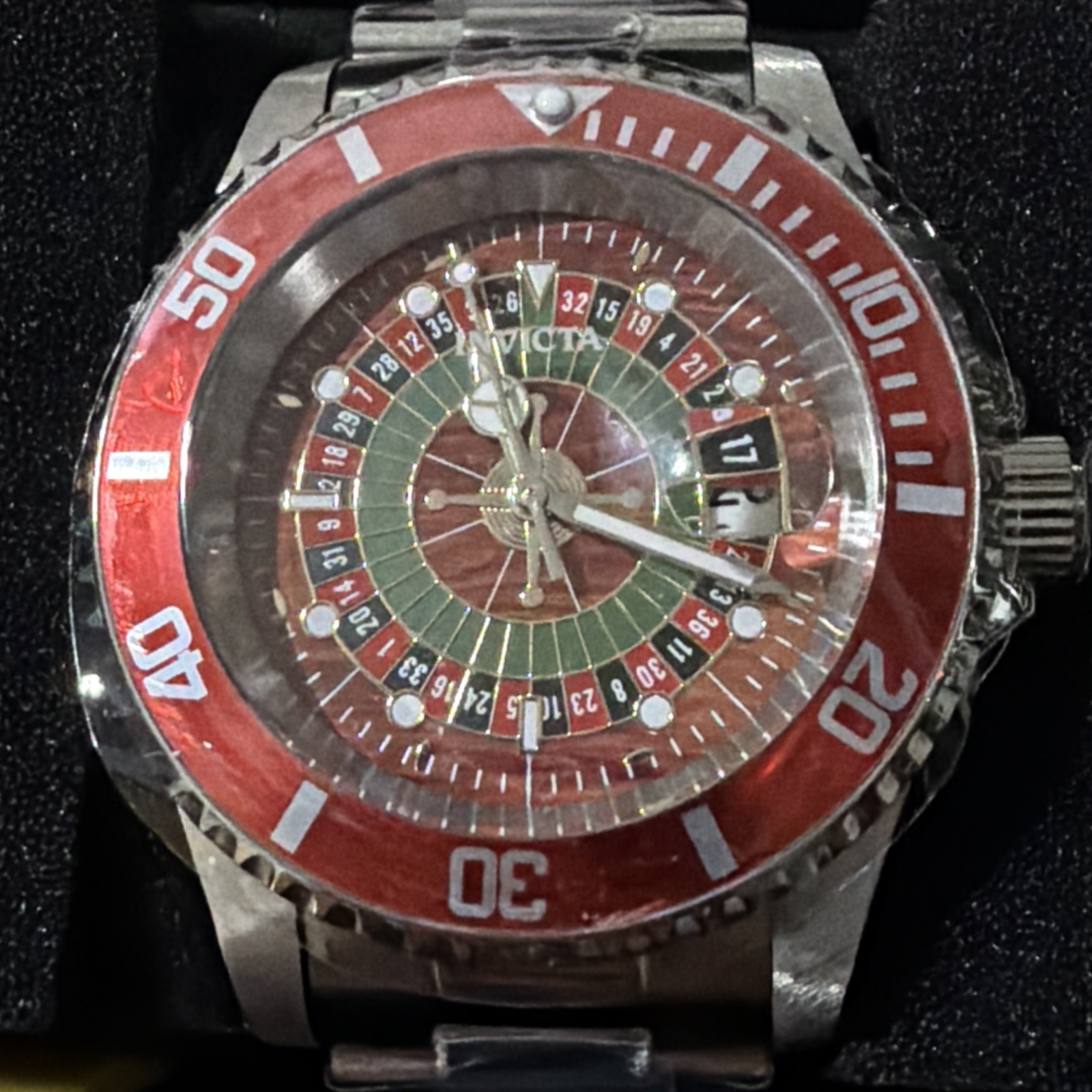 Invicta Roulette Wheel Men’s Model 50519 Quartz Watch Stainless Steel NEW IN BOX