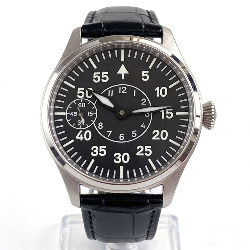 42mm Watch 6497 Hand-Wind ST3600 Mechanical Watch Men Sapphire Push-pull Crown