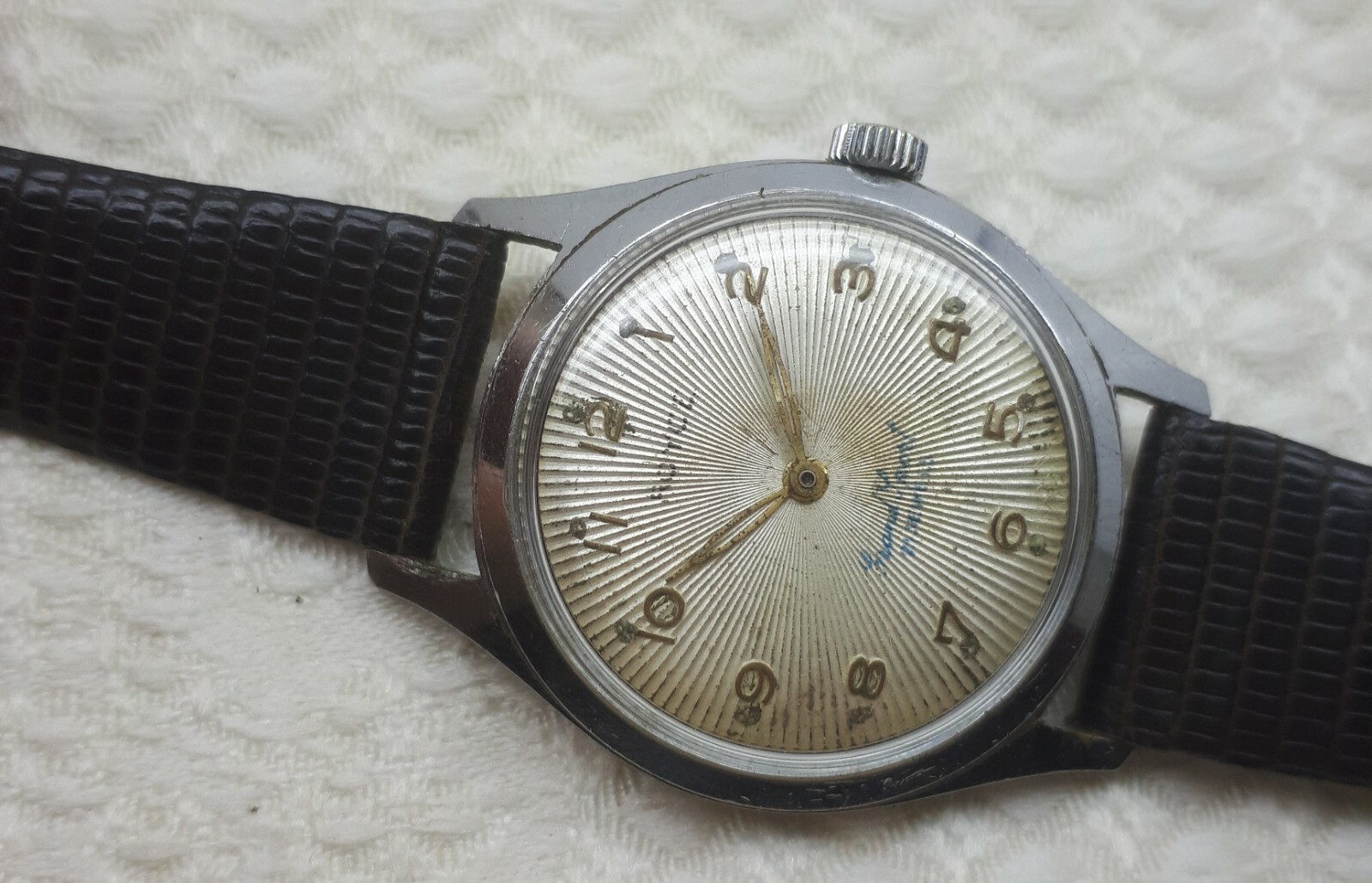 VINTAGE ROYCE CAL.1100 HAND WIND SWISS MADE MEN’S WRIST WATCH RARE DIAL