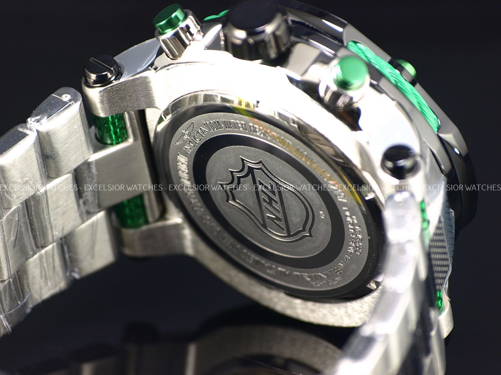 NWD Invicta 60mm Mens NHL DALLAS STARS BOLT Swiss Quartz Chronograph TT SS Watch