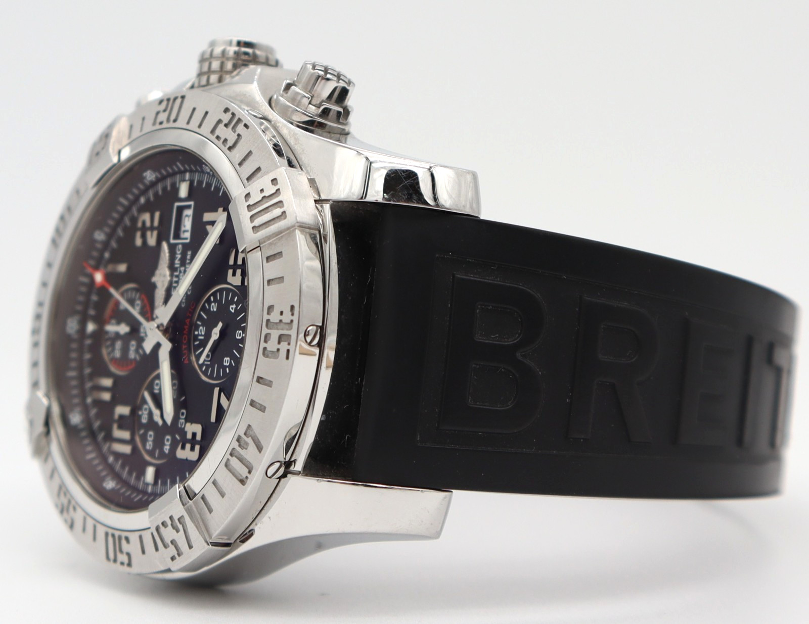 Breitling Super Avenger II 48mm A13371 Black Dial Chrono Free Shipping!