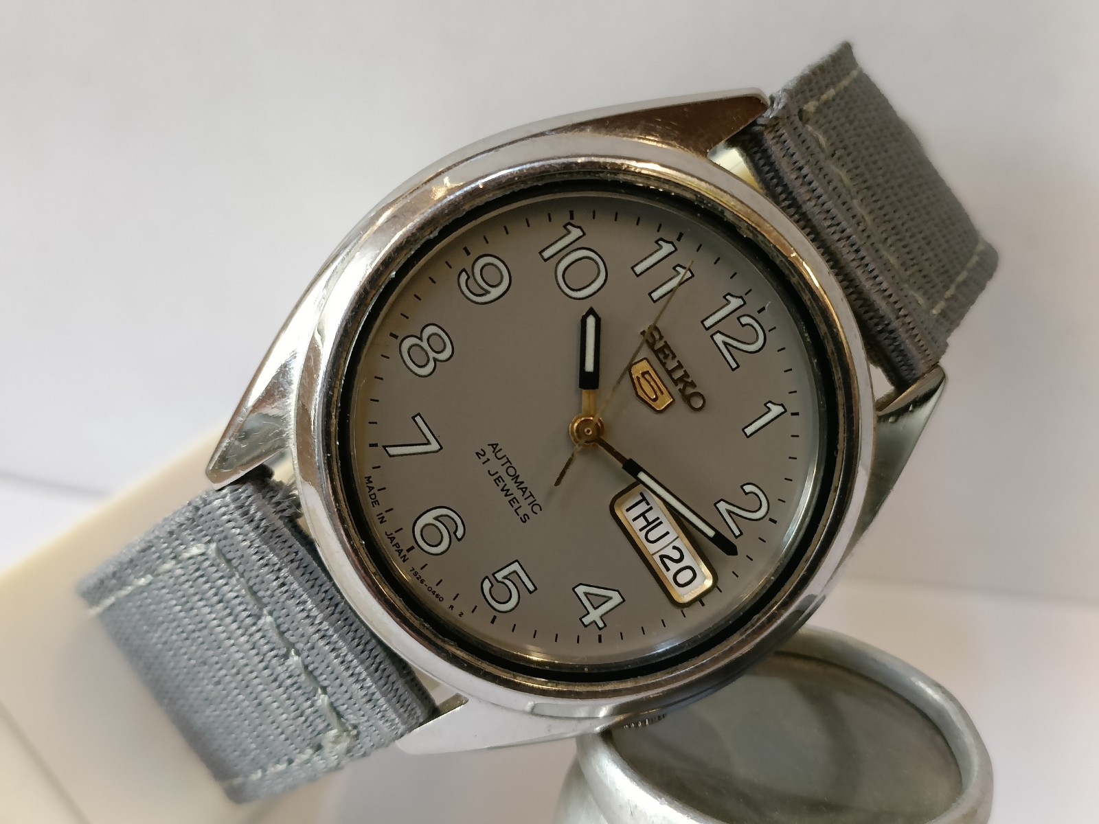 VINTAGE SEIKO 5 AUTOMATIC GRAY DIAL 7S26-3180 JAPAN MEN’S WORKING CONDITION