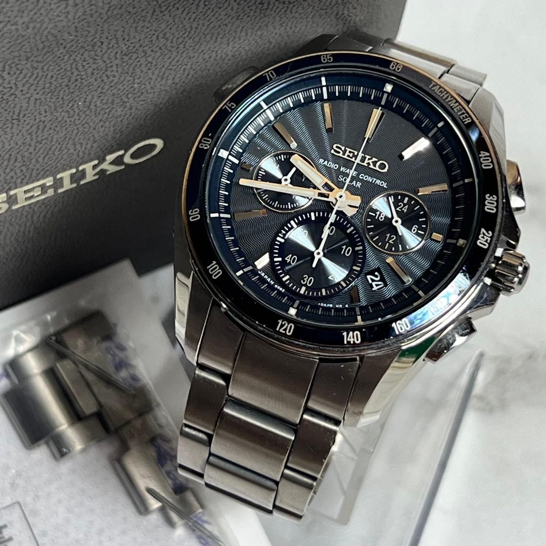 Seiko Brights Men’s Watch 8B82-0AN0 Solar Navy From Japan