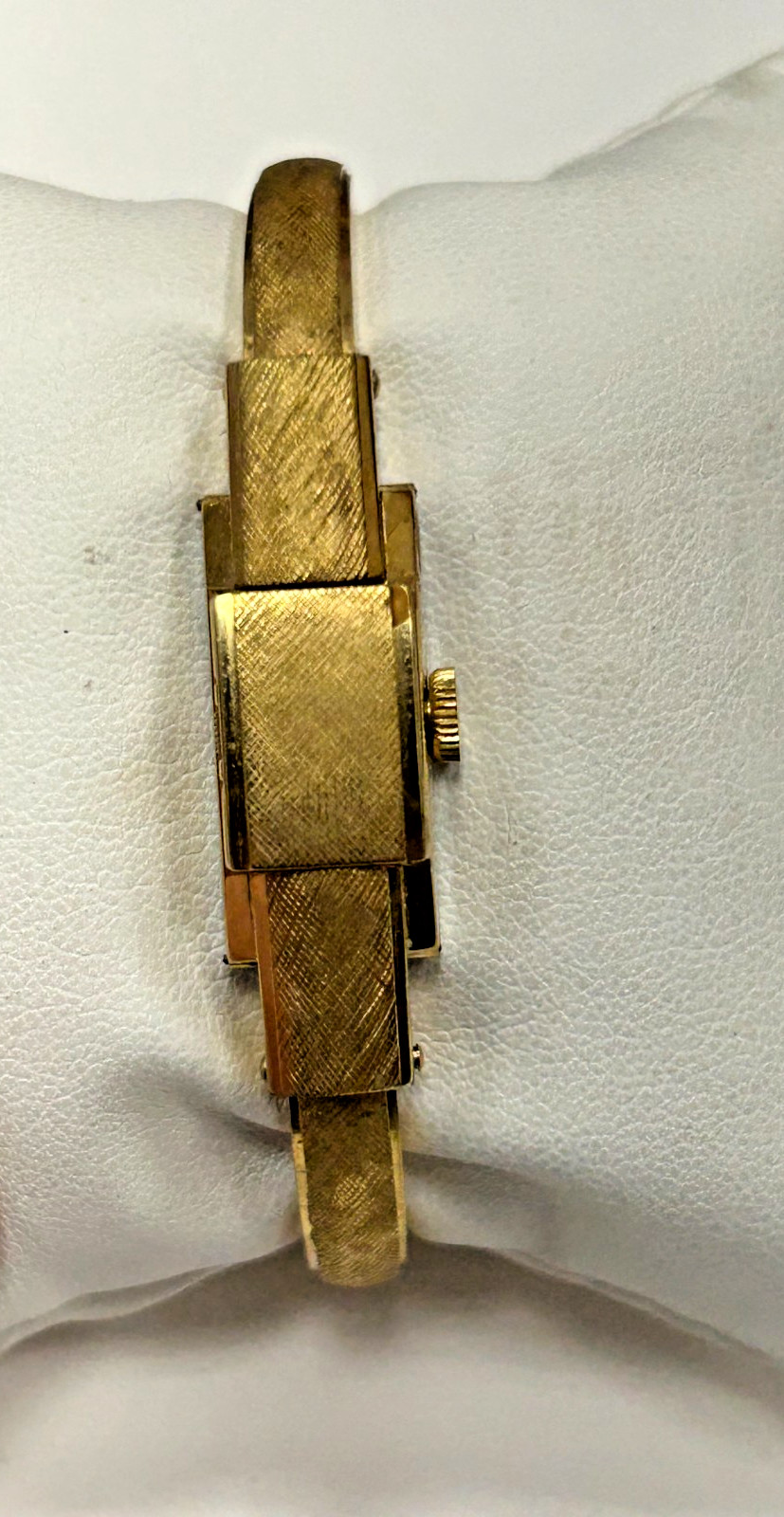 Vintage 10k yellow Rolled Gold Plated Bucherer Hidden Fold Bangle Quartz Watch