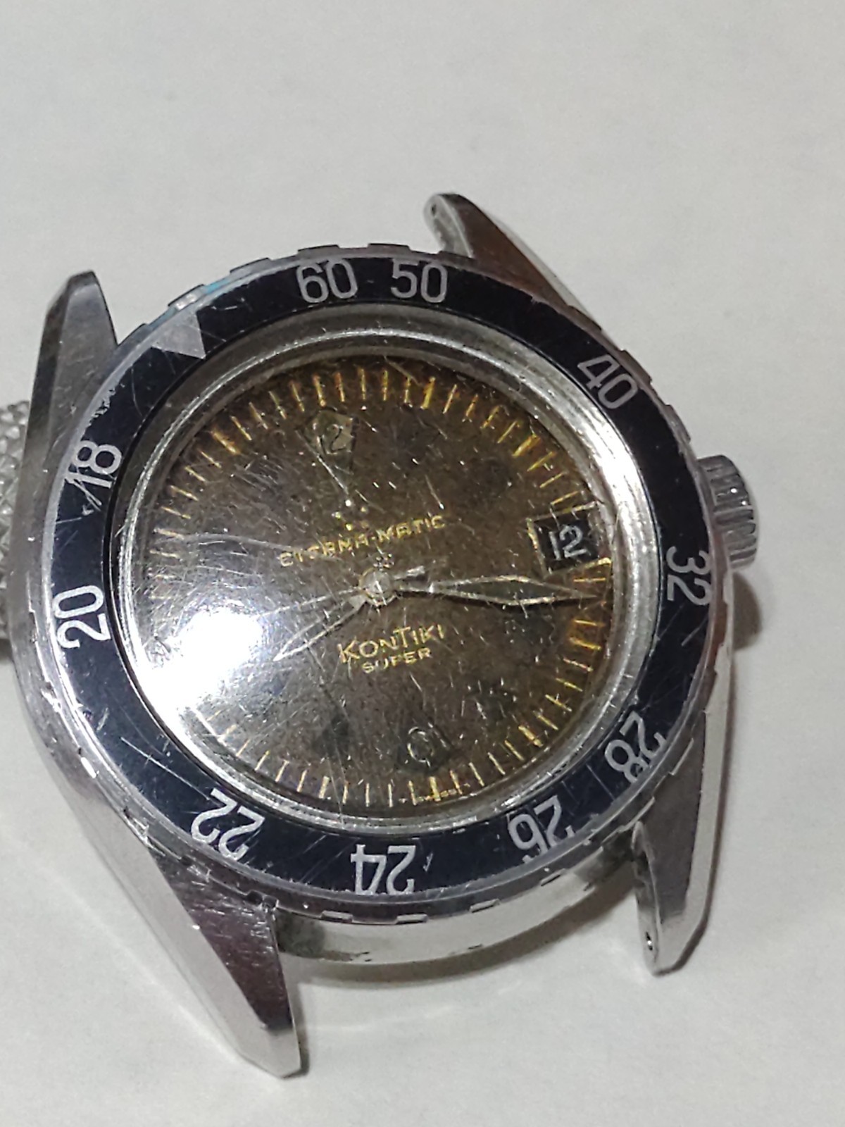VINTAGE ETERNA MATIC KONTIKI SUPER TROPICAL ORIGINAL DIAL BEZEL 40MM CA 1960s